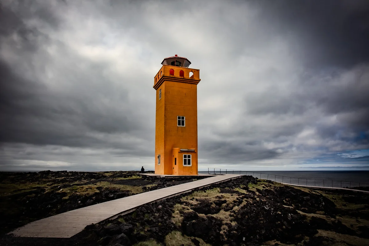 Svörtuloft orange lighthouse, Snæfellsnes