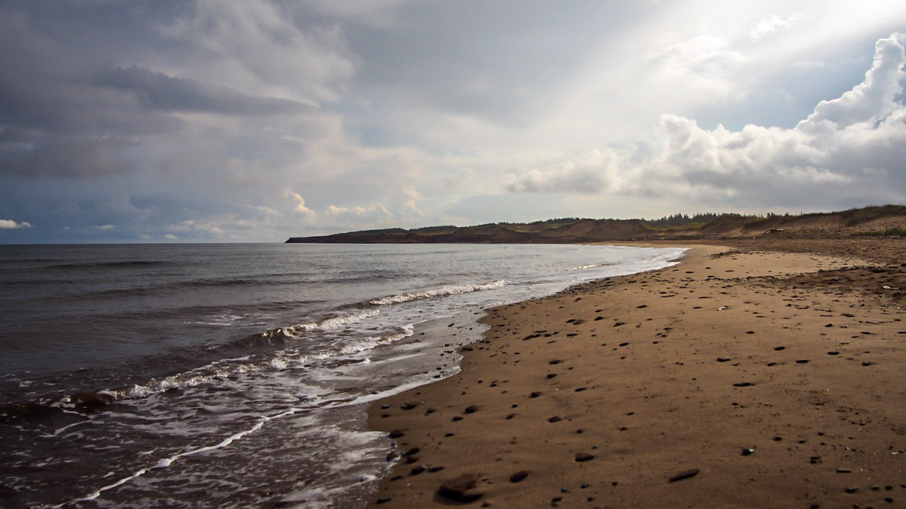Coastal sunset scene