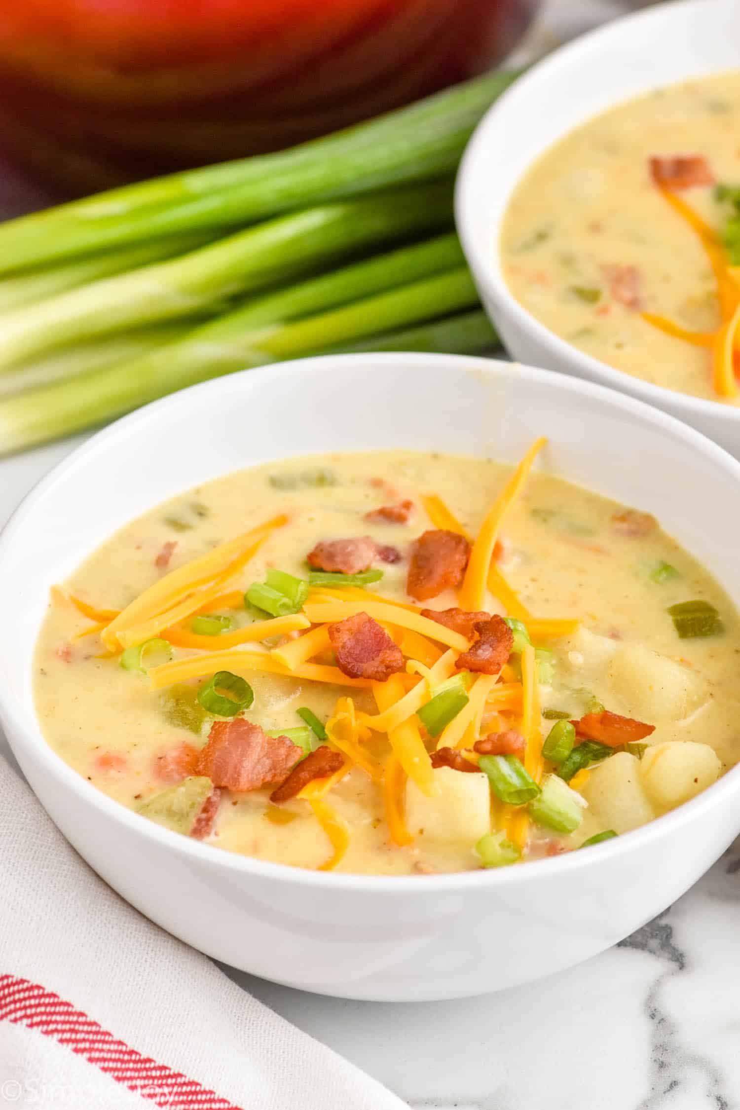 Creamy Potato Soup with Bacon & Cheddar