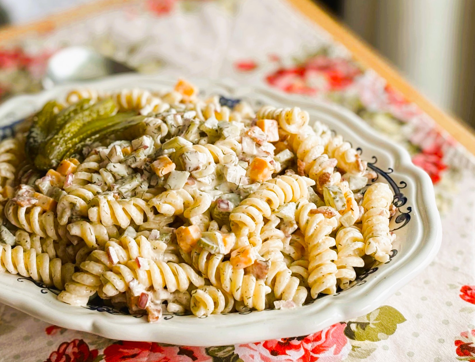 Giant Dill Pickle Pasta Salad