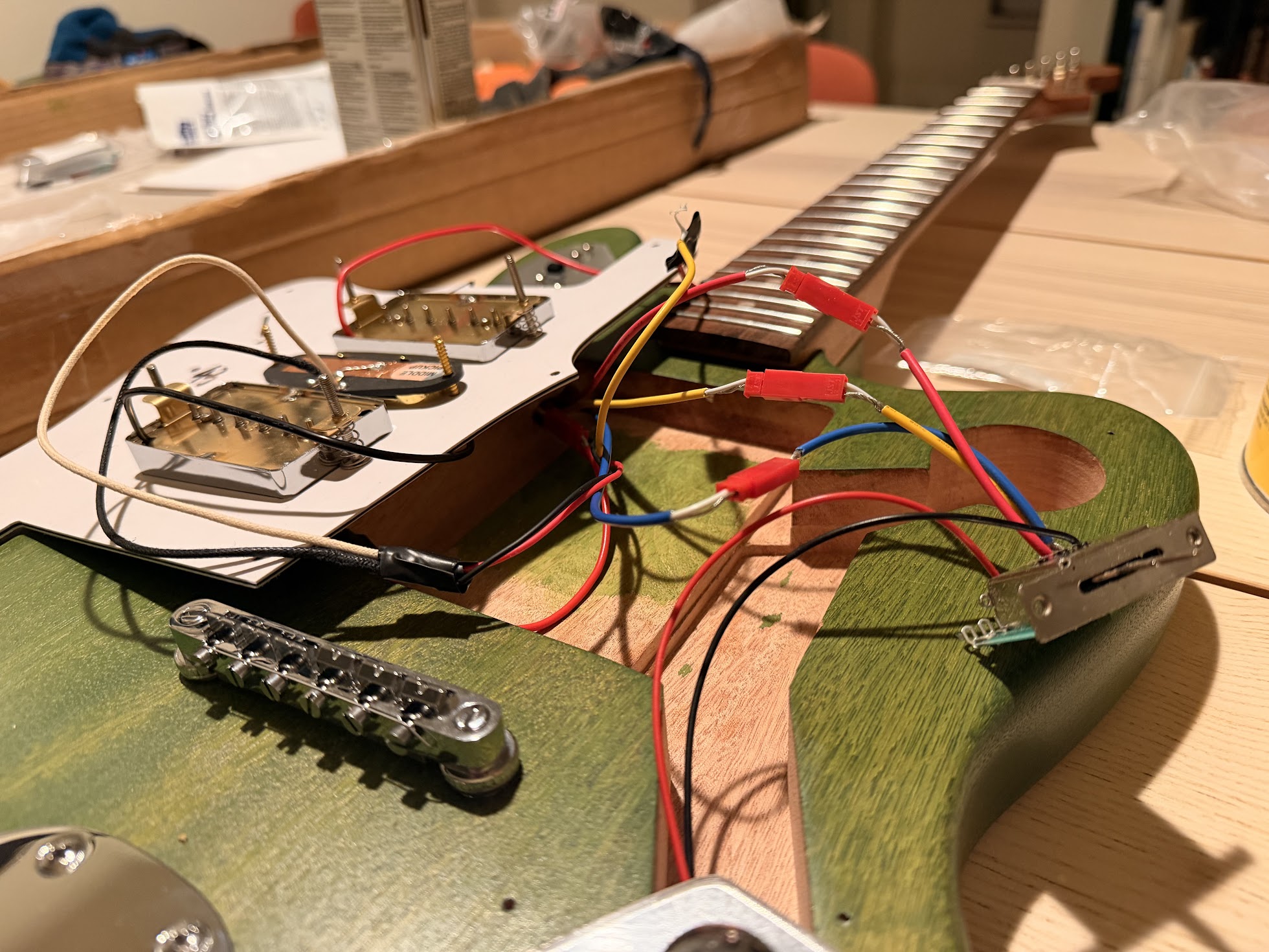 Parts laid out before the build