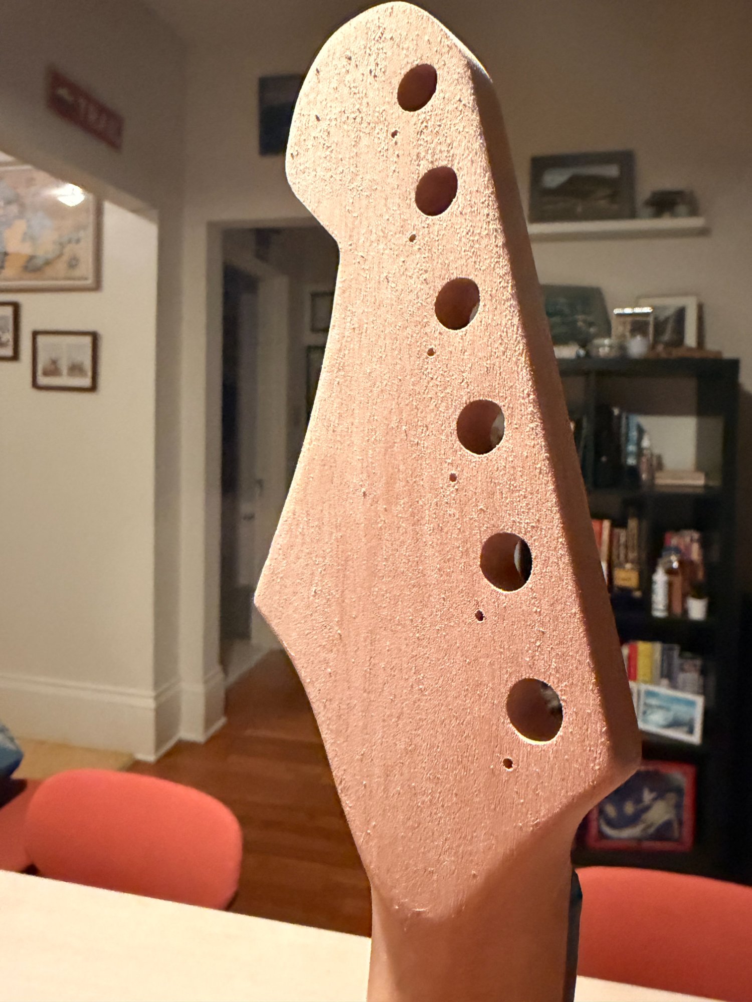 Sanded headstock